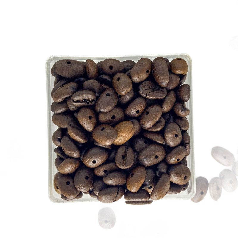 Perforated Natural Coffee Bean Loose Beads Particles Separated Hand String Diy Material