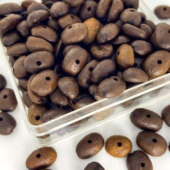 Perforated Natural Coffee Bean Loose Beads Particles Separated Hand String Diy Material