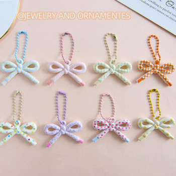 Colorful Small Fresh Pattern Bow Bead Chain Diy Decorative Bag Mobile Phone Case Keychain