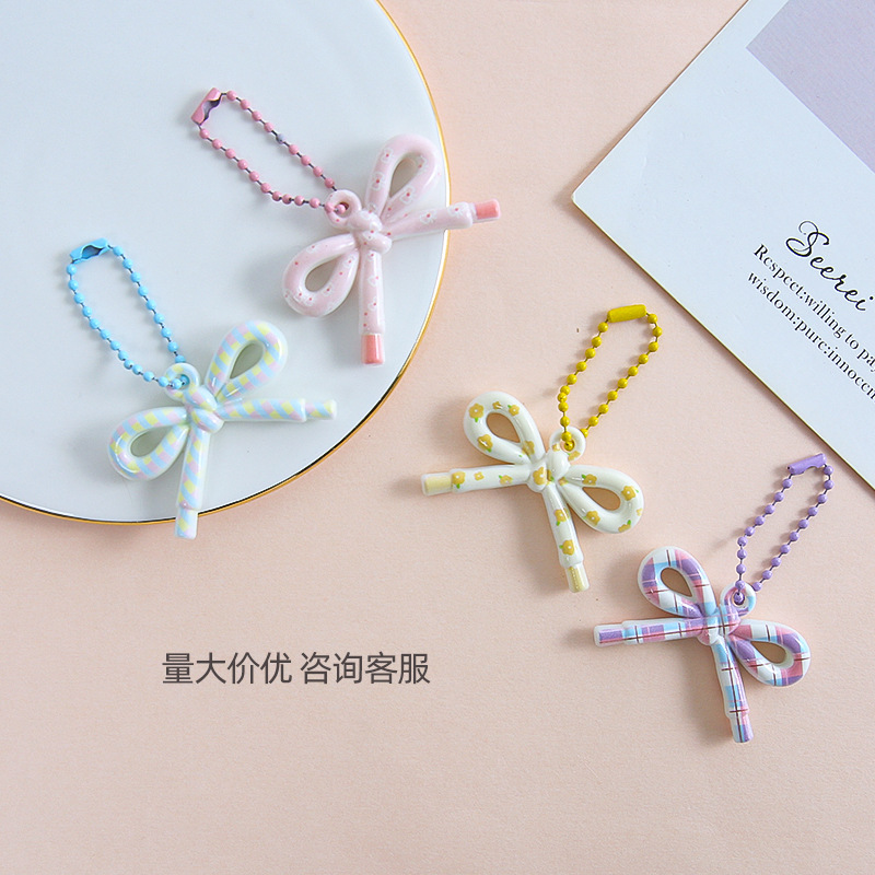 Colorful Small Fresh Pattern Bow Bead Chain Diy Decorative Bag Mobile Phone Case Keychain