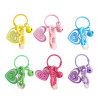 Colorful Glitter Love Bell Diy Acrylic Chain Keychain Mobile Phone Bag Car Key Pendant