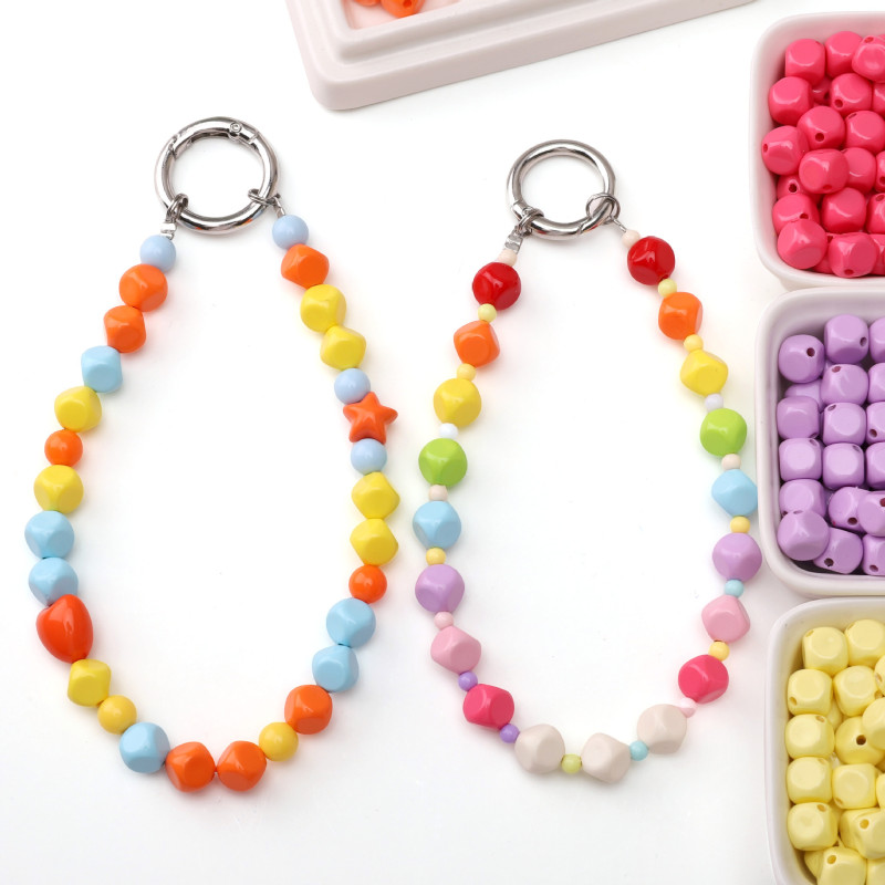 Acrylic Square Cut Loose Beads Handmade Diy Mobile Phone Chain Necklace Bracelet Jewelry