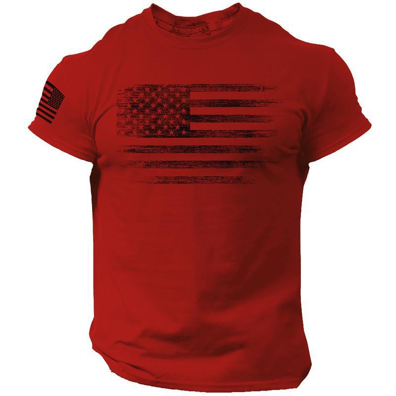 Specially Designed for Cotton Rogue Style Usa Distressed Flag Men's T-shirt, Cas