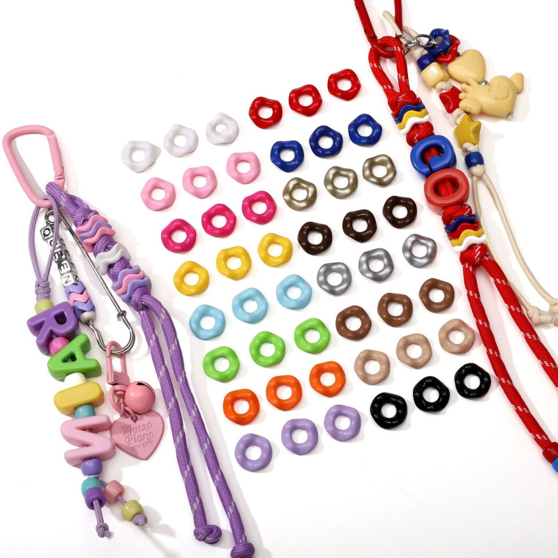 16mm Acrylic Spray Paint Jenga Lace Beads Handmade Diy Bracelet Necklace Jewelry