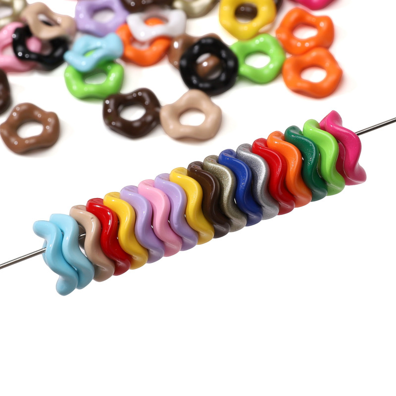 16mm Acrylic Spray Paint Jenga Lace Beads Handmade Diy Bracelet Necklace Jewelry