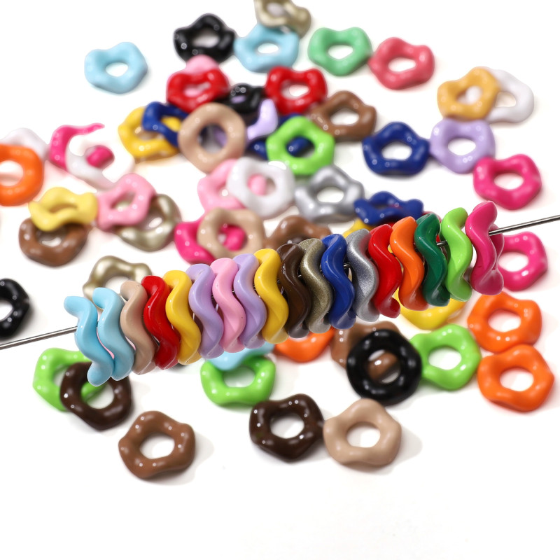 16mm Acrylic Spray Paint Jenga Lace Beads Handmade Diy Bracelet Necklace Jewelry