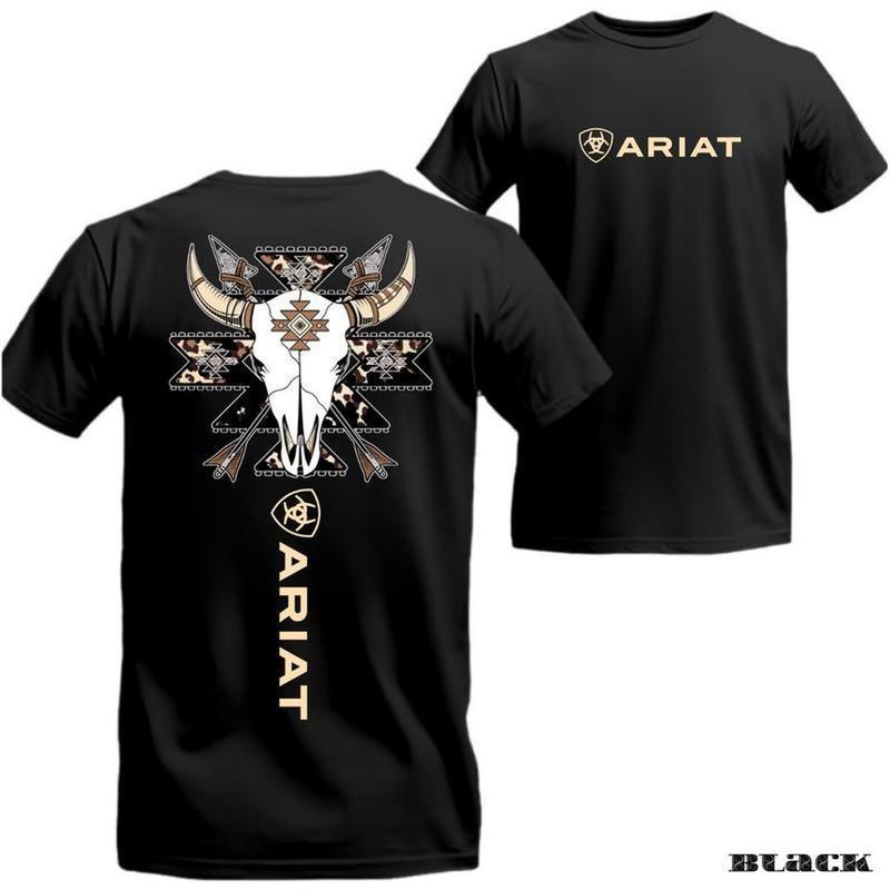European Code Ariat Men's & Women's T-shirt Tribal Skull & Arrow G