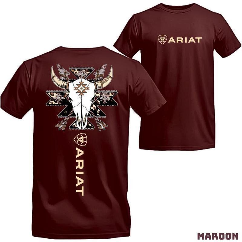 European Code Ariat Men's & Women's T-shirt Tribal Skull & Arrow G
