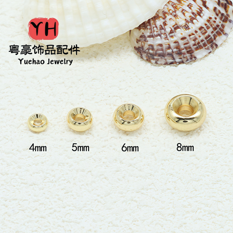Color-preserving 14k Gold-filled Wheel Beads Spacer Abacus Disc Diy Bracelet Necklace