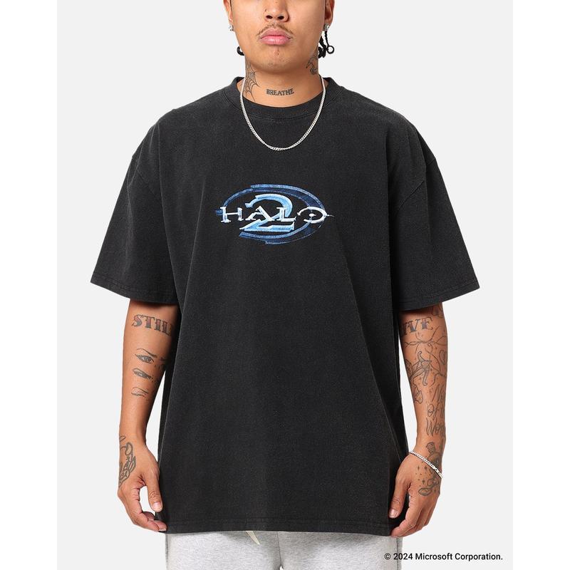 Cotton Goat Crew X Halo 2 Vintage T-shirt Black Acid