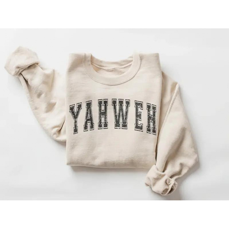 Cotton Yahweh Sweatshirt Casual Long Sleeve Crewneck Pull