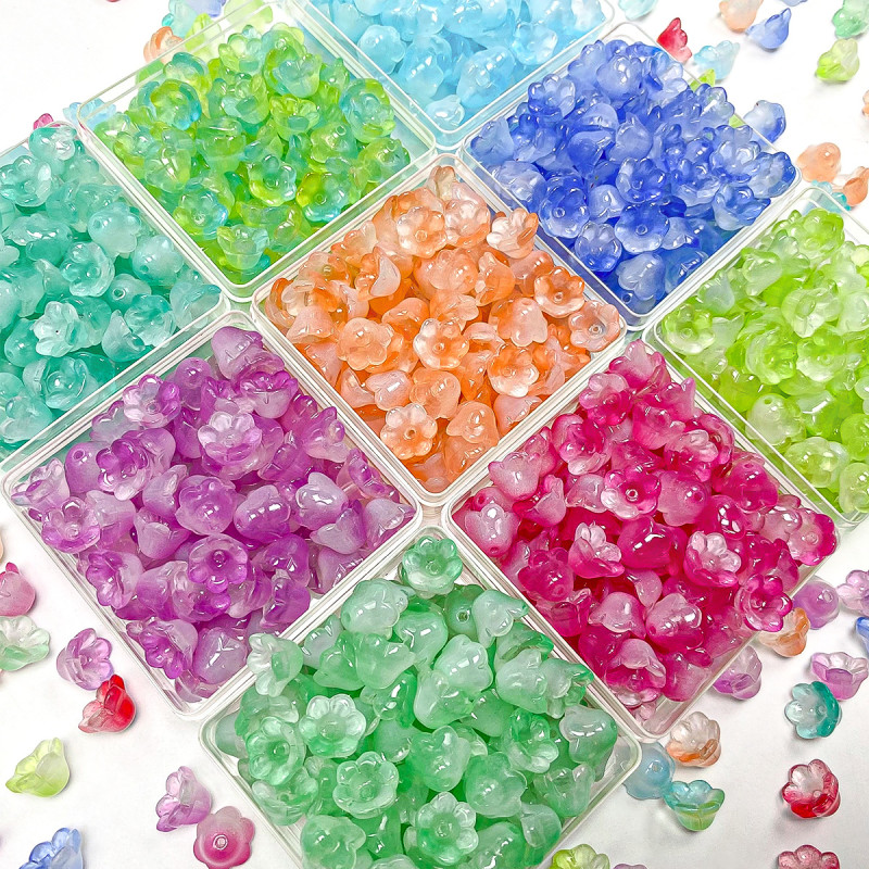 Lily of the Valley 7x12mm Glass Beads Loose Bracelet Diy Accessories Jewelry Beading