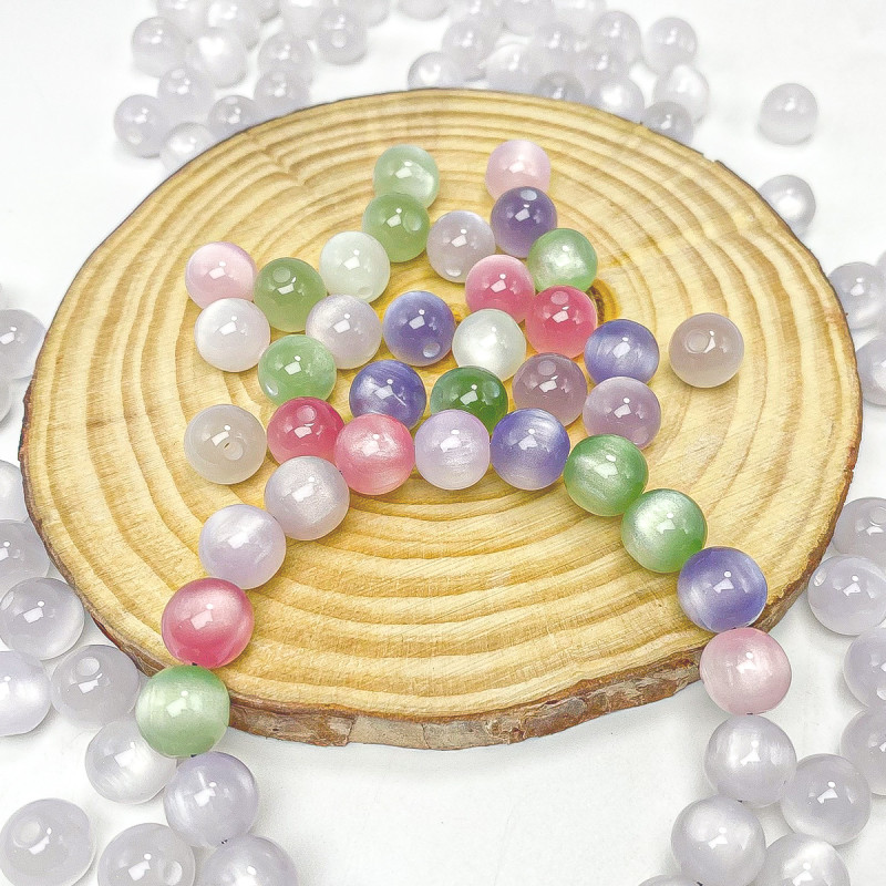 Uv Light-changing Resin Imitation Cat's Eye Beads Sunlight-sensitive Color-changing Loose