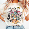 Cotton Retro Mickey and Friends Signatures Shirt, Magical
