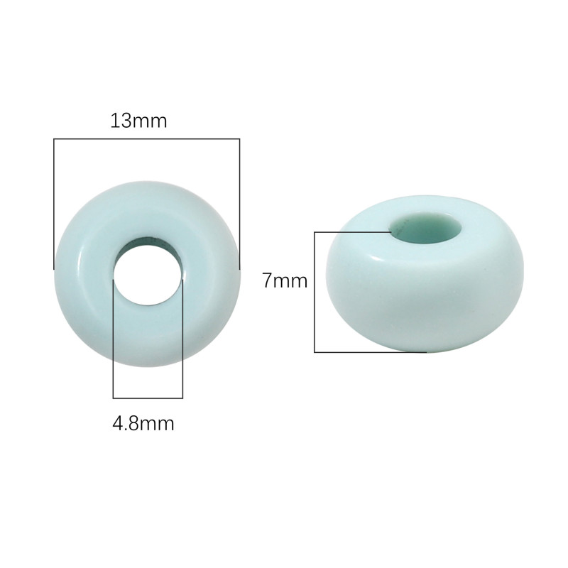 Acrylic Large Hole Cream Flat Beads Handmade Diy Bracelet Necklace Material Loose Mobile