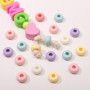 Acrylic Large Hole Cream Flat Beads Handmade Diy Bracelet Necklace Material Loose Mobile