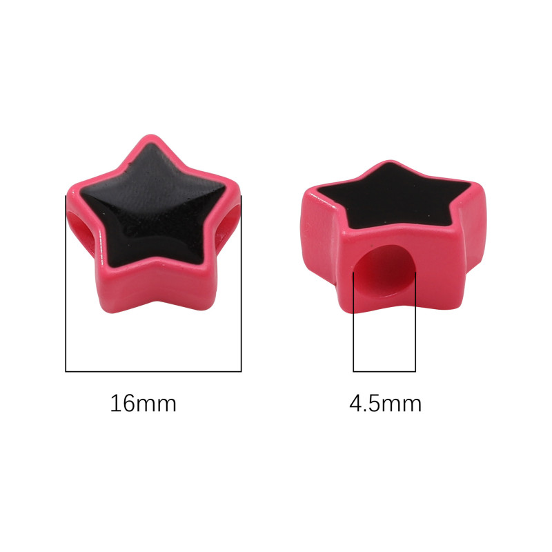 Acrylic Spray Paint Dripping Oil Large Hole Five-pointed Star Handmade Diy Beads Bracelet