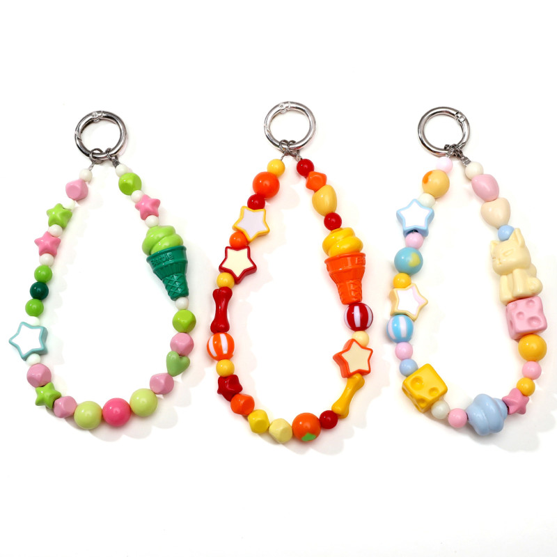 Acrylic Spray Paint Dripping Oil Large Hole Five-pointed Star Handmade Diy Beads Bracelet
