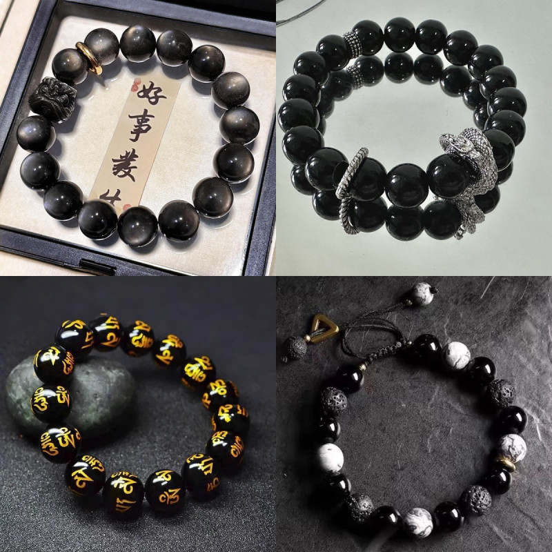 [guochao Fengshangui] Original Ancient Style Handmade Glass Beaded Bracelet for Men, New