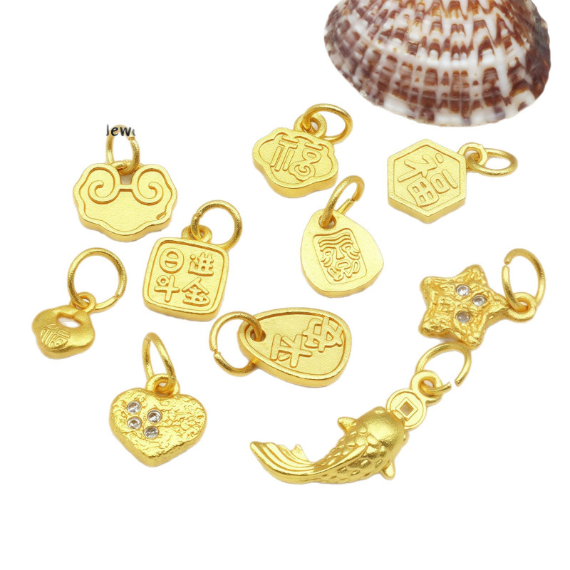 Color-preserving Sand Gold Accessories Diy Jewelry Auspicious Cloud Fortune Pendant