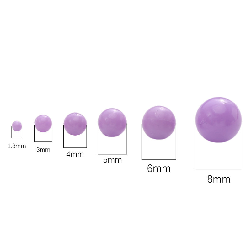 Plastic Solid Color Non-porous Round Beads Decorative Material Macaron Candy Dispersed