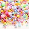Plastic Solid Color Non-porous Round Beads Decorative Material Macaron Candy Dispersed