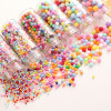 Plastic Solid Color Non-porous Round Beads Decorative Material Macaron Candy Dispersed