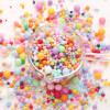 Plastic Solid Color Non-porous Round Beads Decorative Material Macaron Candy Dispersed