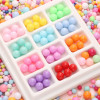 Plastic Solid Color Non-porous Round Beads Decorative Material Macaron Candy Dispersed