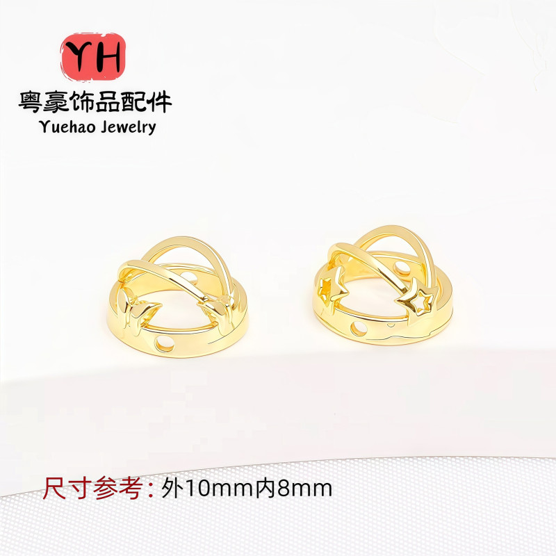 14k Gold-filled Color-preserving Half-filled Bead Ring Butterfly Five-pointed Star Diy