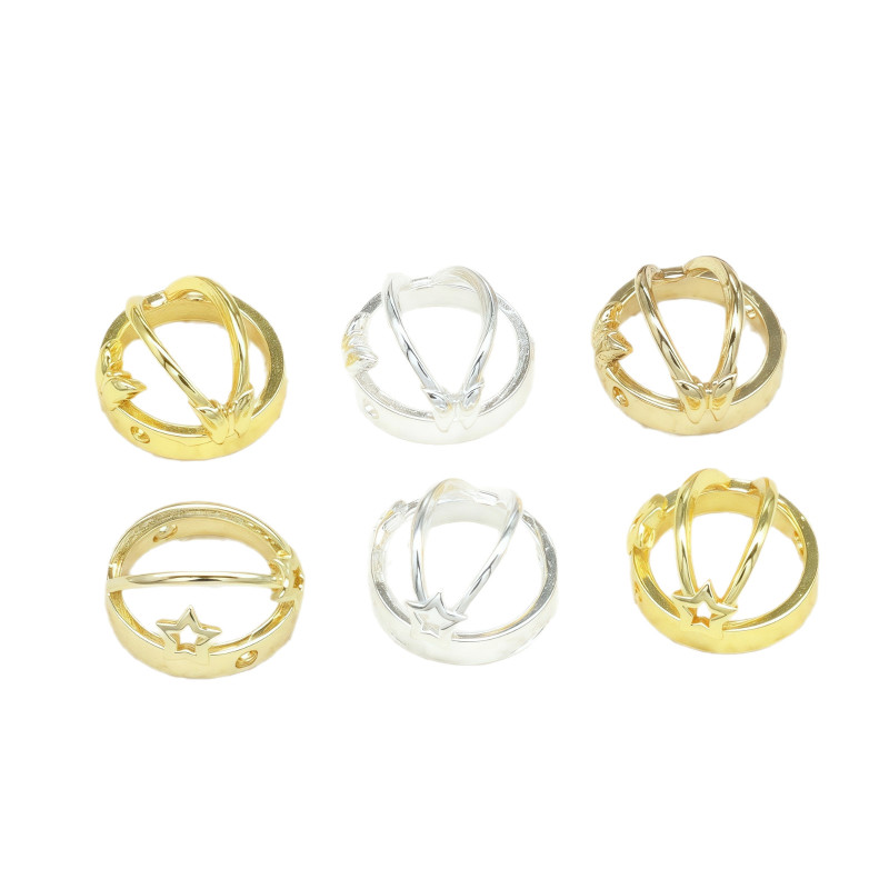 14k Gold-filled Color-preserving Half-filled Bead Ring Butterfly Five-pointed Star Diy