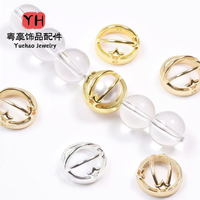 14k Gold-filled Color-preserving Half-filled Bead Ring Butterfly Five-pointed Star Diy