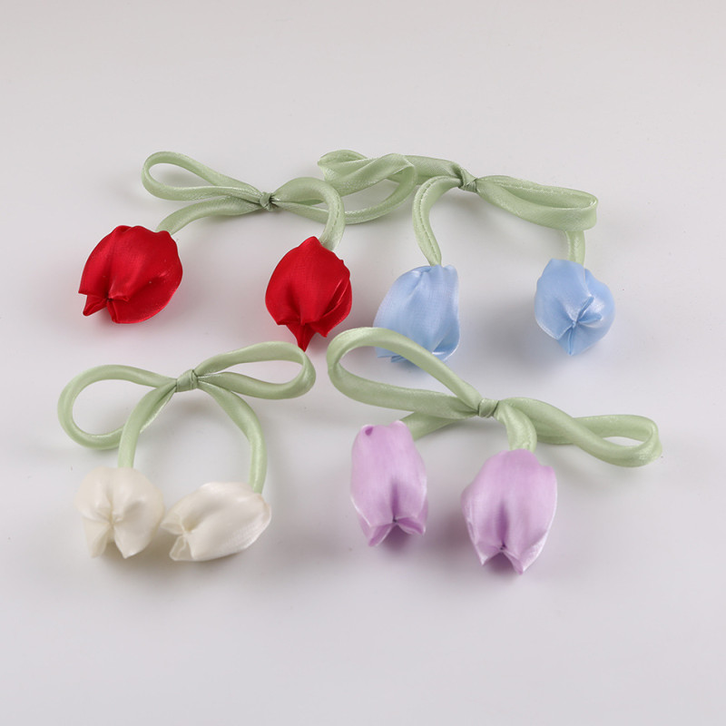 Elegant French Tulip Bud Diy Handmade Hair Ties Headdress Clothing Decoration Materials