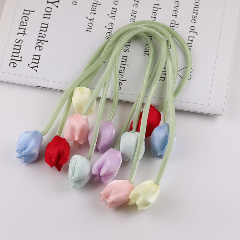 Elegant French Tulip Bud Diy Handmade Hair Ties Headdress Clothing Decoration Materials