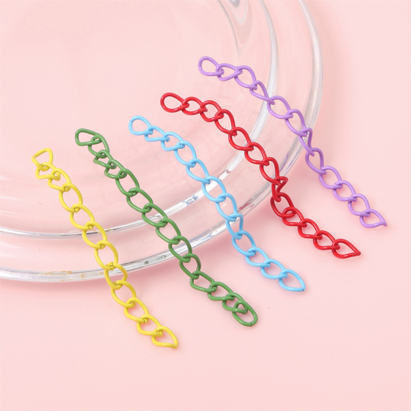 5cm Color Paint Extension Chain Tail Diy Jewelry Keychain Bag Pendant Auxiliary Material