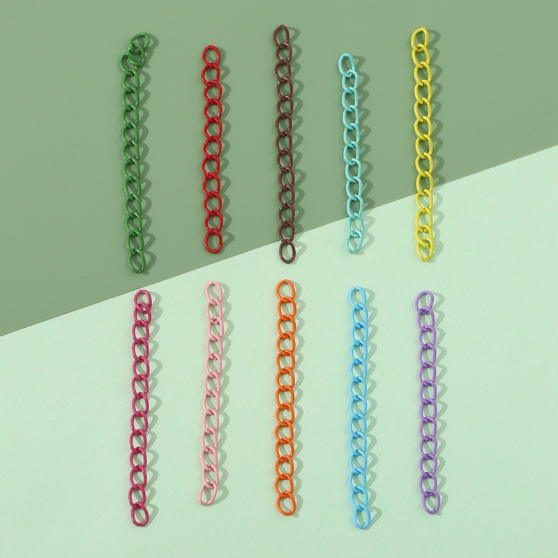 5cm Color Paint Extension Chain Tail Diy Jewelry Keychain Bag Pendant Auxiliary Material