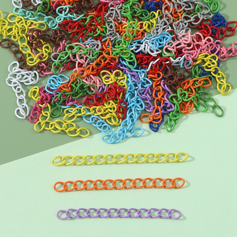 5cm Color Paint Extension Chain Tail Diy Jewelry Keychain Bag Pendant Auxiliary Material