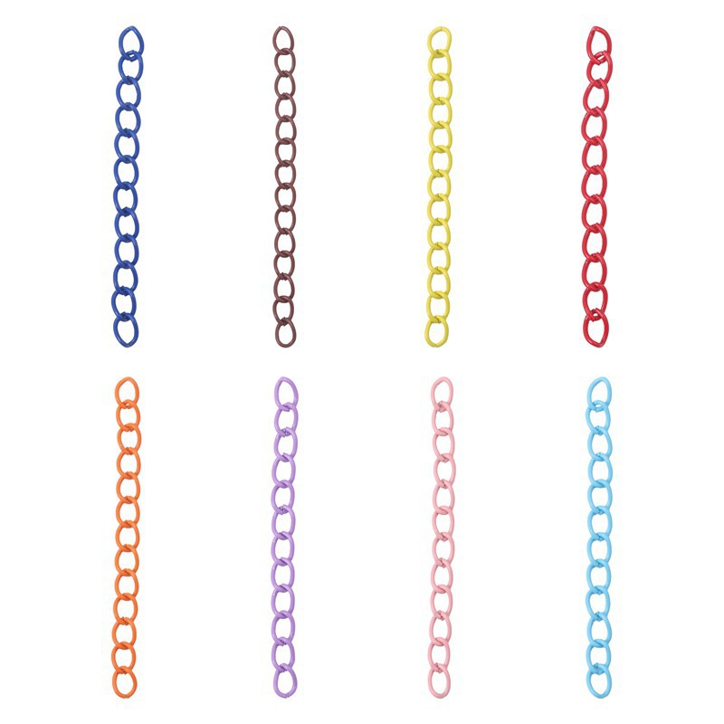 5cm Color Paint Extension Chain Tail Diy Jewelry Keychain Bag Pendant Auxiliary Material