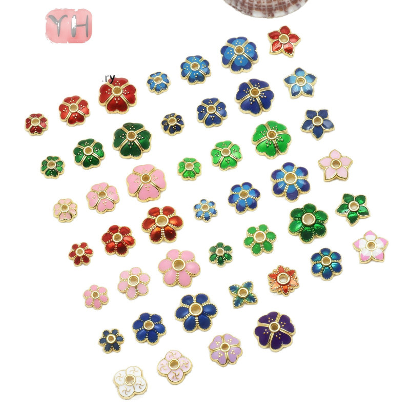 Color-preserving Oil Drop Flower Holder Cloisonné Burnt Blue Hat Accessories Diy Bracelet