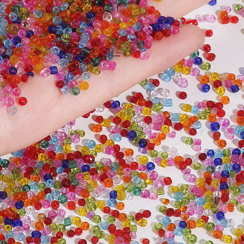 Transparent Rice Beads Glass Loose Beading Accessories Handmade Diy Hand Chain Hairpin