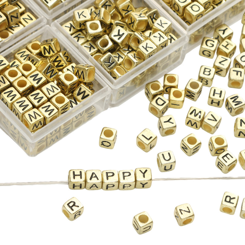 Acrylic English Letter Beads, Square Flat Round Separated Handmade Diy Bracelets, Hand