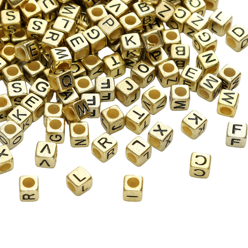 Acrylic English Letter Beads, Square Flat Round Separated Handmade Diy Bracelets, Hand