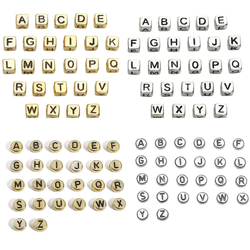 Acrylic English Letter Beads, Square Flat Round Separated Handmade Diy Bracelets, Hand