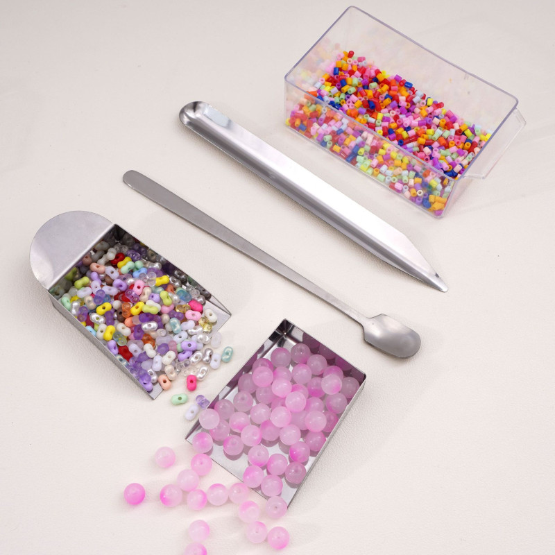 Stainless Steel Earless Strip-shaped Square-head Shovel Rice Bead Tool Handmade Diy