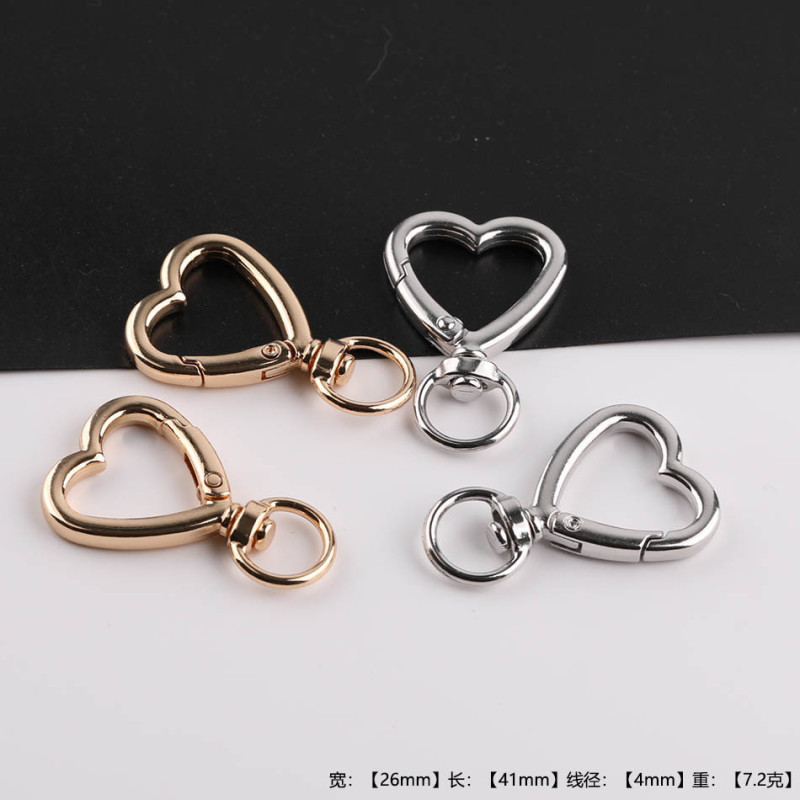 Simple Love Heart-shaped Opening Spring Buckle Diy Handmade Luggage Connection Bracelet