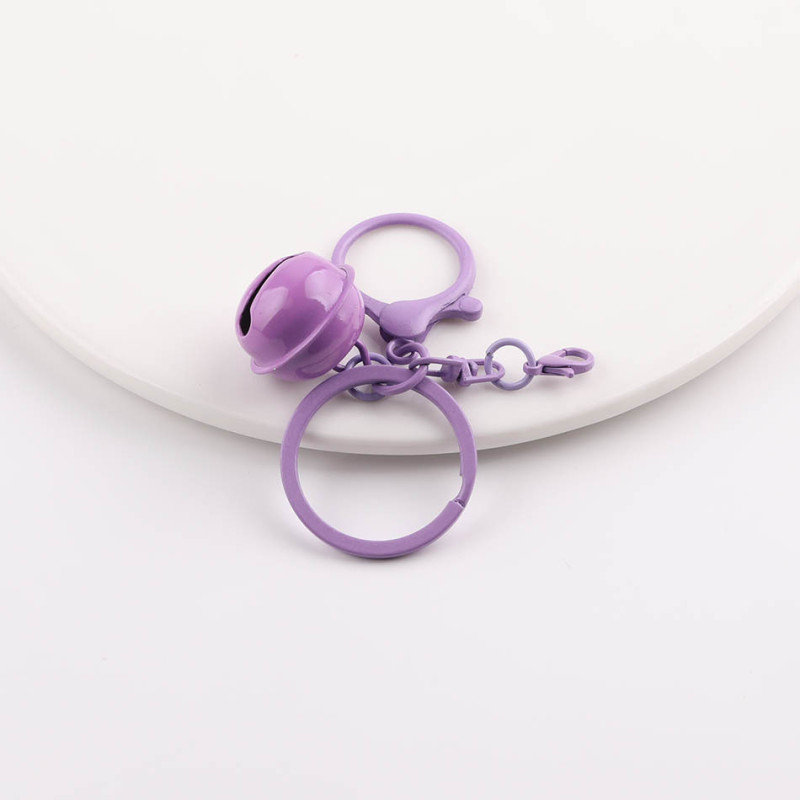 Candy-colored Painted Round Dragon with Lobster Clasp Bell Five-piece Keychain Diy School
