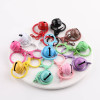 Candy-colored Painted Round Dragon with Lobster Clasp Bell Five-piece Keychain Diy School