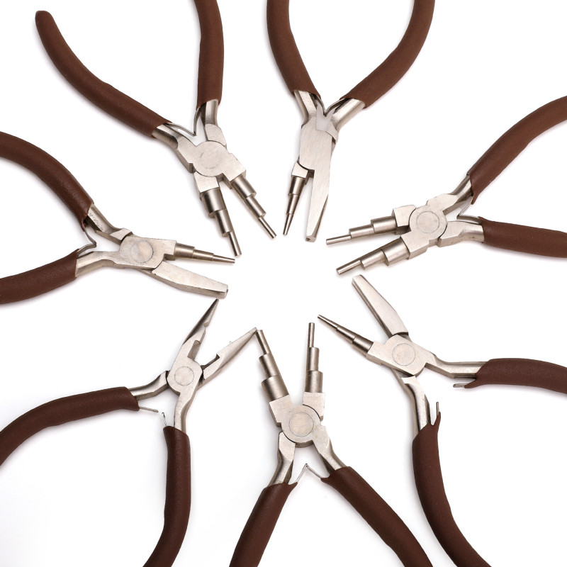 Handmade Diy Tools, Wire Crimping Pliers, Six-section Nylon Rubber Head Making Bracelets