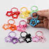 Colorful Transparent Acrylic Hollow Five-pointed Star Bell Pendant Keychain Accessories