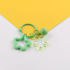 Colorful Transparent Acrylic Hollow Five-pointed Star Bell Pendant Keychain Accessories